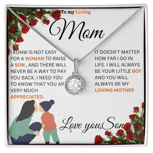 To mom from son necklace