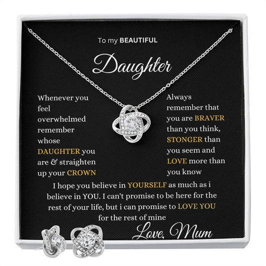 To my daughter love knot necklace