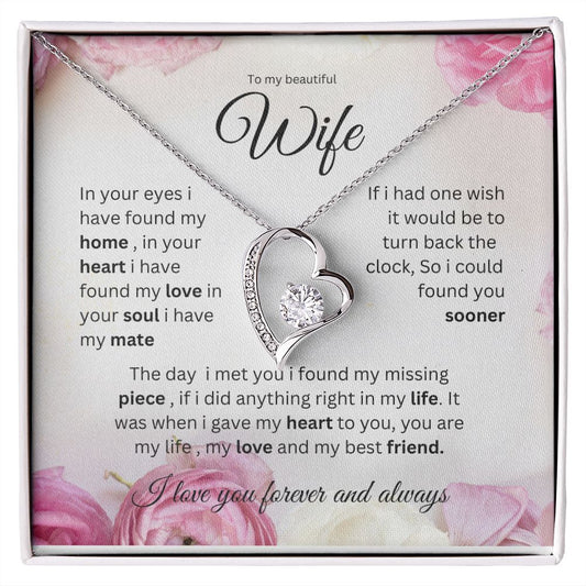 To my Beautiful wife forever necklace