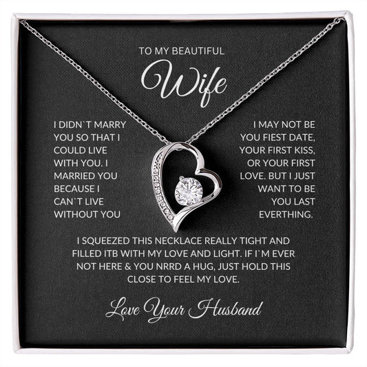 To my beautiful wife forever necklace